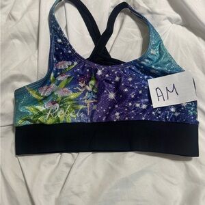 Rebel Women's Floral Sports Bra - Blue and Black